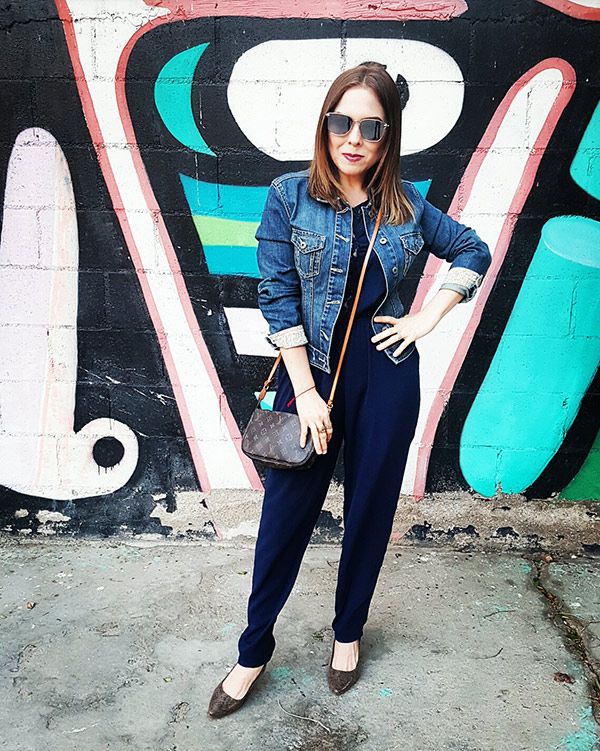 Jumpsuit style and Denim jacket