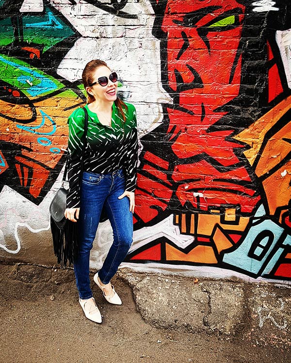 Street style, calvin klein green blouse, denim, urban style