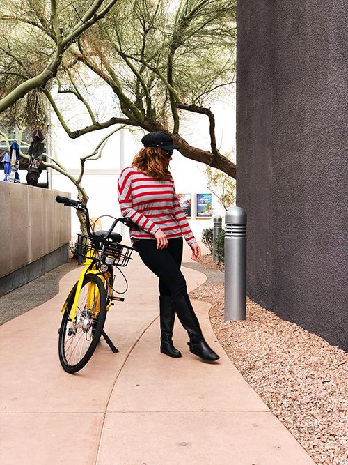 Stripes and Baker boy hat style